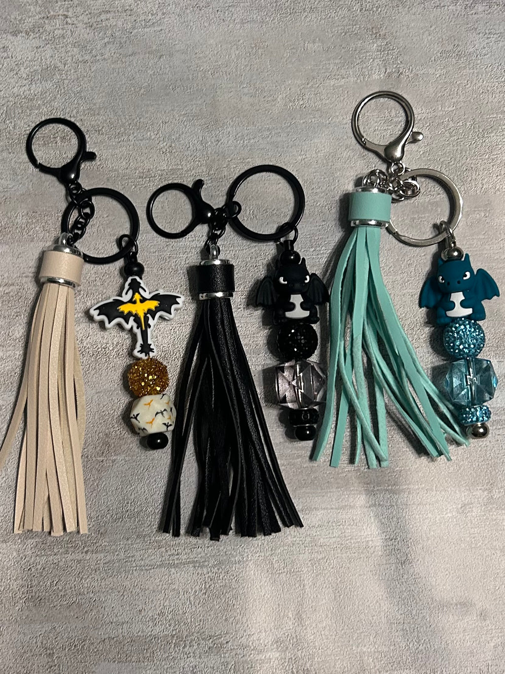 Gold and Black Dragon Keychain
